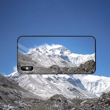 珠穆朗瑪峰適用蘋果11手機殼iphonex玻璃風景冰山8plus硅膠套華為