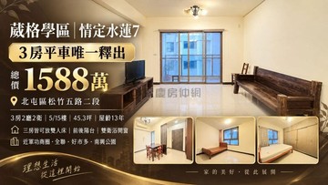 葳格學區情定水蓮73房平車唯一釋出｜台中市北屯區松竹五路二段