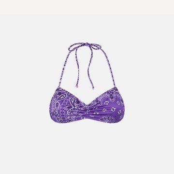 MC2 Saint Barth Woman Bandeau Top Swimsuit With Bandanna Print