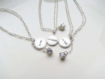 【刻字】經典小圓 加鑽款 (純銀手鍊 女款 閨密手鍊 情人節)