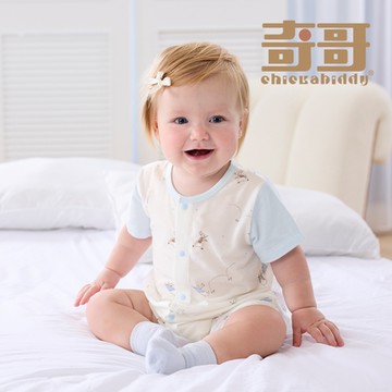 奇哥 比得兔 嬰幼童裝 翻滾比得短袖兔裝/包屁衣-天絲洞感緹花布(3-24個月)