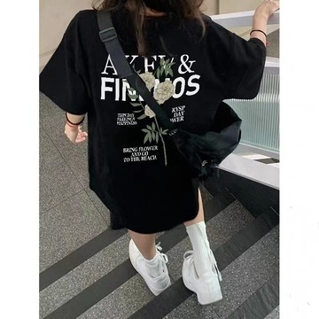 活力氣息滿滿！ 短袖上衣 韓系衣服 下半身失蹤 oversize 短袖  印花 t恤設 計感上衣 女生衣服韓版 辣妹