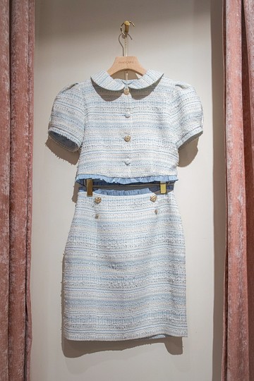 圓領泡泡袖西裝 (淺藍)