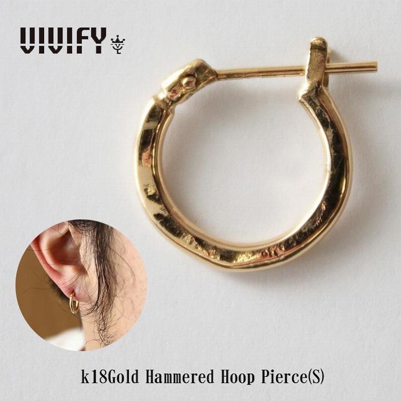 VIVIFY ビビファイ ピアス フープ 18Kゴールド k18Gold Hammered Hoop