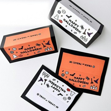 包裝標籤卡 萬聖節 聖誕節50片入 標籤卡頭 烘焙卡頭 折疊卡 對折紙卡 封口卡片 裝飾卡【BlueCat】【RHW0377】