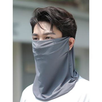 夏季防曬面罩男遮全臉護頸圍脖套男款冰絲頭套戶外騎行自行車面巾