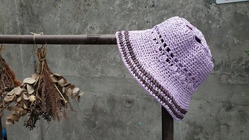 手織草帽-紫丁香