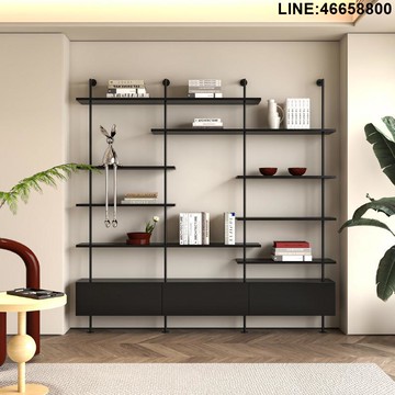 免運 開立發票 置物架 收納架 展示架 組合架 簡易極簡創意書架一體式靠墻書櫃多層實木收納架可調節隔斷展示架