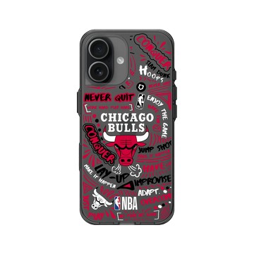 iPhone 17 Clear (相機按鈕) 酷墨灰 - NBA - 塗鴉系列-芝加哥公牛 Chicago Bulls - Graffiti