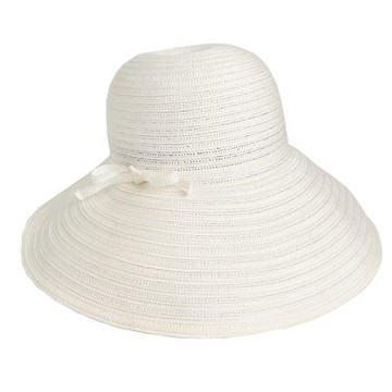 【WILDLAND荒野】女C/N彈力紗時尚寬沿帽米白