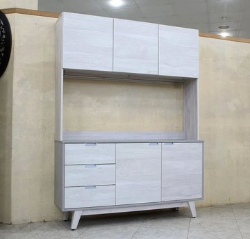 歐風別館維塔五尺清水模+仿古洗白色餐櫃仿岩板桌面~基隆至台中免運費