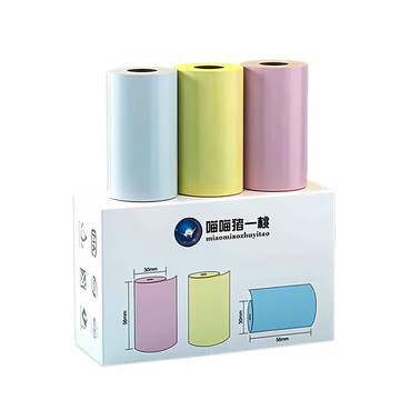 PeriPage 豬一桃紙廠 打印機彩色貼紙 色彩鮮豔 黏性適中  57 x 30mm  3捲  1盒