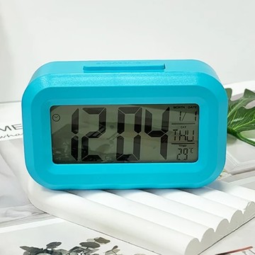 DOL-2108 電子鬧鐘 ABS材質 8.8x5.3x2.6cm  藍色