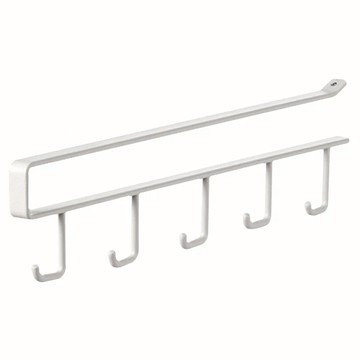 FaSoLa 多功能櫥櫃收納 5連鉤收納架 白色 26x6.5cm  1組