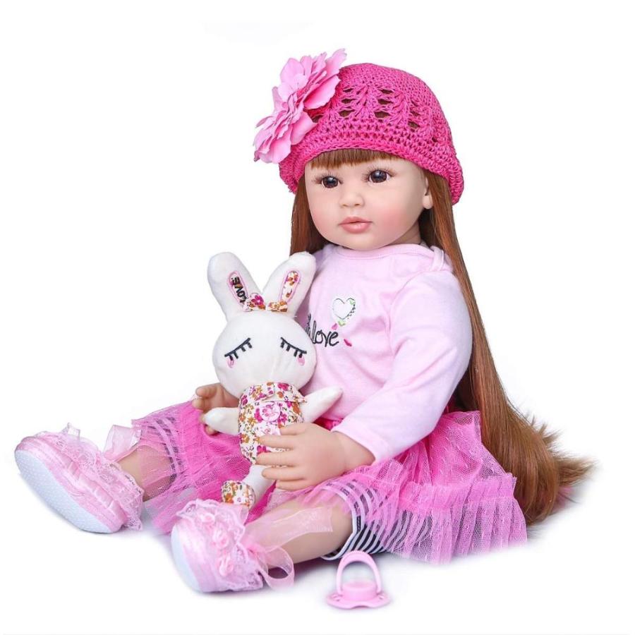 RXDOLL 24 inch Reborn Toddler Dolls Girl Soft Silicone Vinyl Vivid