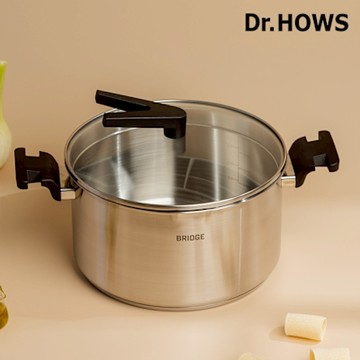 【韓國Dr.HOWS】BRIDGE 不銹鋼雙耳湯鍋-銀 ( 24cm)