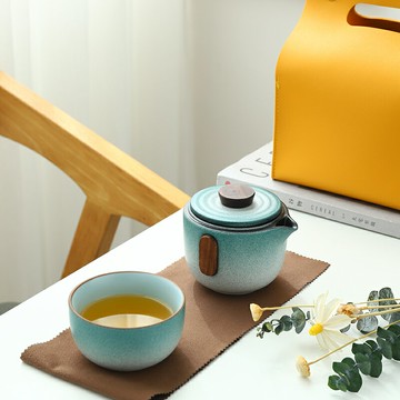 陶福氣 便攜茶具家用快客杯一壺一杯車載收納包戶外旅行裝備套裝