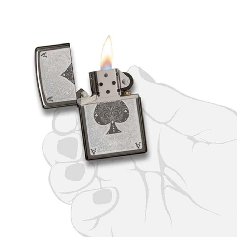 ZIPPO ジッポー オイルライター Ace Lighters エース ライター 日本未発売 Black Ice 並行輸入品