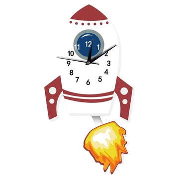 Funlife 兒童卡通DIY掛鐘 超靜音機芯  火箭