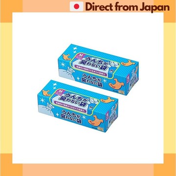 BOS 防臭袋 BOS 防臭袋，一套 2 个，宠物便便处理袋 [颜色：蓝色]（中号，90 袋）。[日本直送]