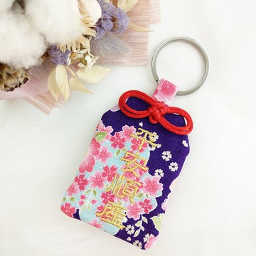 【可客製祝福】富貴牡丹-紫。御守款平安符袋 (可繡名字)