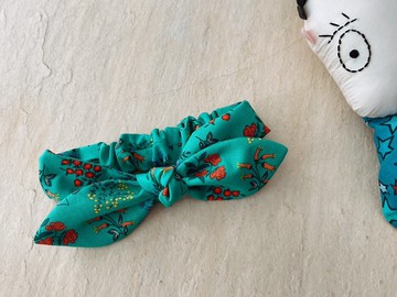 綠景花園。純棉綁帶式蝴蝶結寶寶髮帶