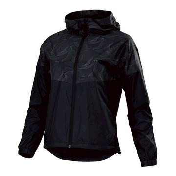 Mizuno 美津濃【授權經銷】 女款【防潑水布面】外套 連帽 發熱內裡 保暖 拉鍊口袋 花紋黑  32TEA75309