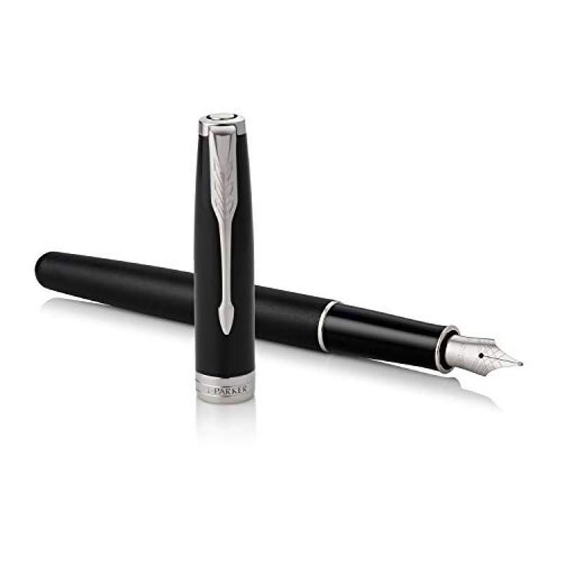 PARKER パーカー 万年筆 F 細字 ソネット マットブラックCT 1950879AS 両用式 正規輸入品 約146mmx9mm