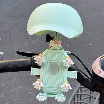机车手機支架 薄荷綠通用車把後視鏡 可愛電動車摩托車外賣導航支架 電動車手機支架 遮陽擋雨防震 挡雨遮阳