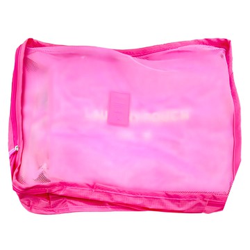 城市漫遊 旅行收納袋6件組  網格收納袋大(40 x 30 x 12cm) + 中(30 x 28 x 12cm) + 小(30 x 20 x 12cm) + 平口袋大(35 x 27cm) + 中(27 x 25cm) + 小(26 x 17cm)  玫紅色