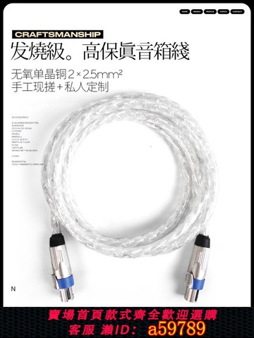 【全網低價 可打統編】ON 【手工定制】 高端專業音箱專用Hifi發燒級高保真音箱線喇叭線