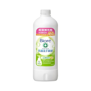 Biore 蜜妮 抗菌洗手慕絲 補充瓶 沁檸橙香  450ml  1瓶