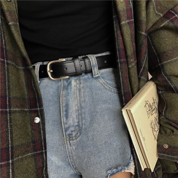 韓國牛仔褲用裝飾皮帶女chic簡約百搭細腰帶ins學生牛仔褲帶BF風