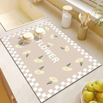 臺灣出貨矽藻泥瀝水防黴墊防滑隔熱餐桌墊廚房檯面餐具茶吧台防滑吸水墊