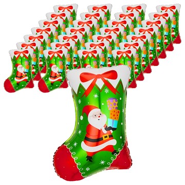 葉子小舖 聖誕節立體氣球Set 鋁膜材質  G 大號聖誕靴子  50個