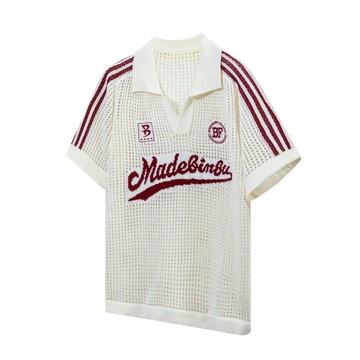 2025夏季新款美式鏤空針織短袖上衣女