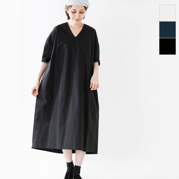 Mizuiro Ind ミズイロインド コットンvネックロングワンピース 2 通販 Lineポイント最大0 5 Get Lineショッピング
