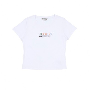 FILA 女短袖圓領T恤-白色 5TEA-1416-WT