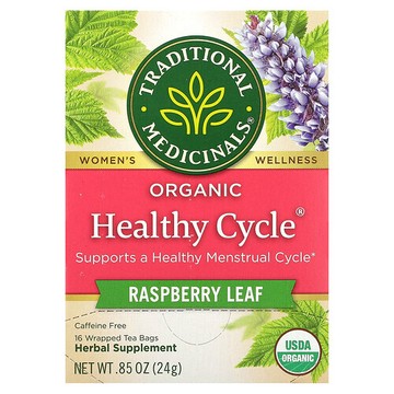 Traditional Medicinals, 有機健康週期®，樹莓葉，無咖啡萃取，16 獨立茶包，0.85 盎司（24 克）