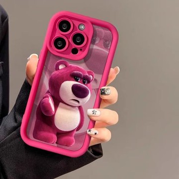 酷圖適用蘋果15promax手機殼女16卡通草莓熊14pro全包液態硅膠plus高級感可愛12萌系13防摔軟iphone11保護套X
