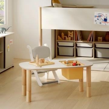 【iloom 怡倫家居】DOODLE 兒童成長桌 可增高+含PL收納盒 桌子 成長桌 邊桌 兒童桌 成長書桌