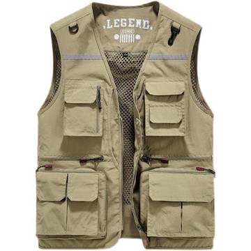 保羅吉普亞多袋馬甲男士夏季背心戶外休閑坎肩釣魚攝影旅游薄外套