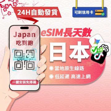 【寰宇通訊】日本eSIM ｜原生線路 24H自動發貨1秒取件 吃到飽 沖繩 北海道 大阪 網卡 上網卡 esim 長天數