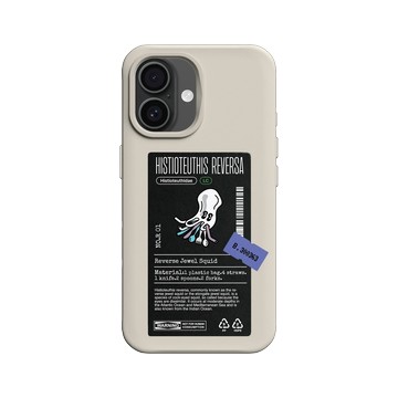 iPhone 16 SolidX 貝殼灰 - Marine Debris - 塑膠袋逆帆魷