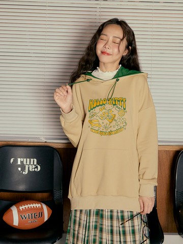 KITTY 經典再現．撞色抽繩全彩連帽衛衣