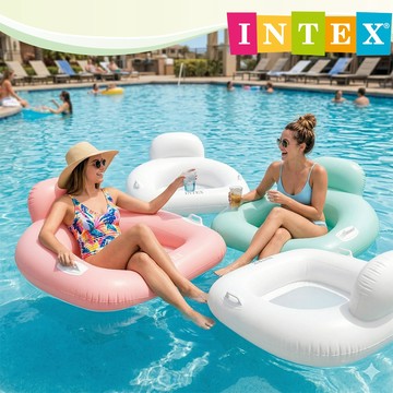 【INTEX】漂浮充氣水上躺椅-適用12歲+(56801)3色可選 泳圈/浮排/漂漂河/水上沙發
