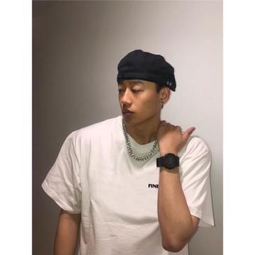 HIP潮牌美式重磅t恤男生短袖大碼純棉青少年潮流寬松夏季白色上衣