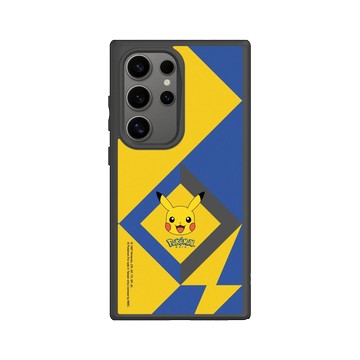 Galaxy S24 Ultra SolidSuit 黑 - 寶可夢 Pokemon - 幾何閃電-皮卡丘