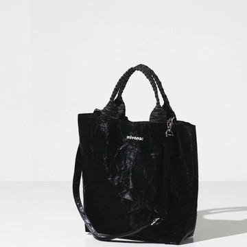 【Pinkoi 線下活動預購商品】Miyansol皺皺迷你托特包-C.桑椹黑