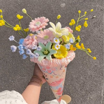 🌷扭一扭🌷 扭扭棒馬卡龍花束diy手作材料包自製冰淇淋甜筒花送朋友生日禮物  畢業花束 交換禮物 手作材料包